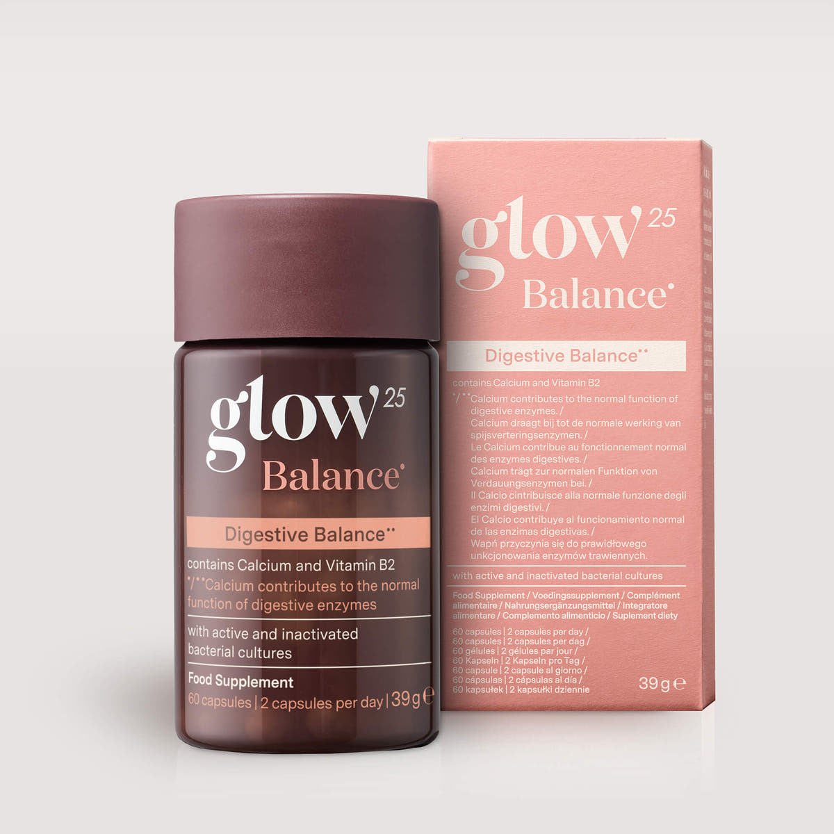Glow25 Balance, cápsulas para el equilibrio intestinal, protagonista de nuestra comparativa de probióticos